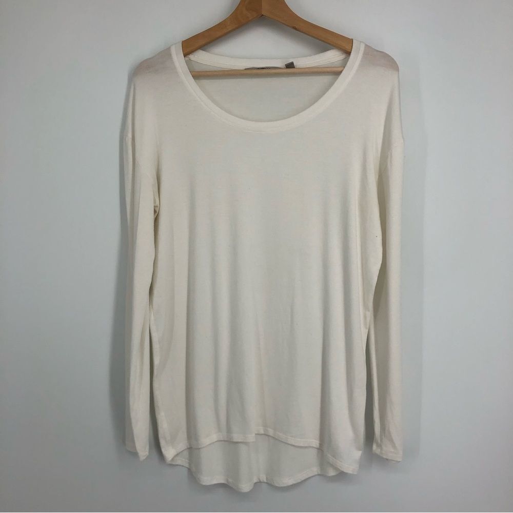 Athleta Threadlight Relaxed Long Sleeve Soft Modal Tee White Size Medium